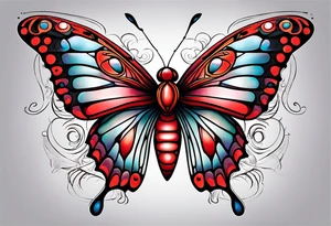 red butterfly spider dreamy tattoo idea