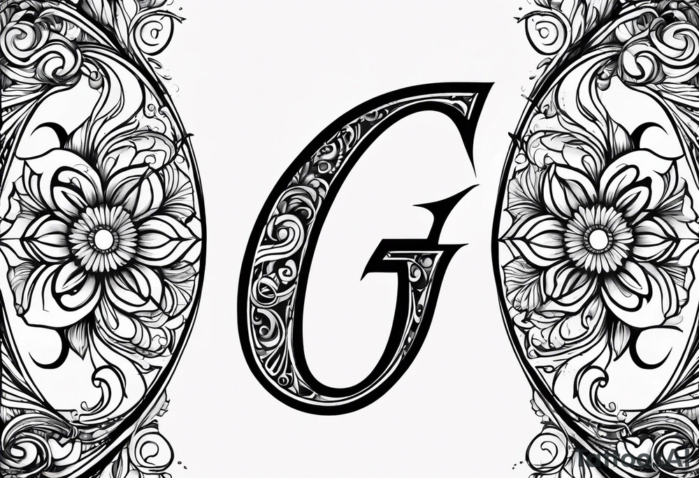 Cursive letter G tattoo idea