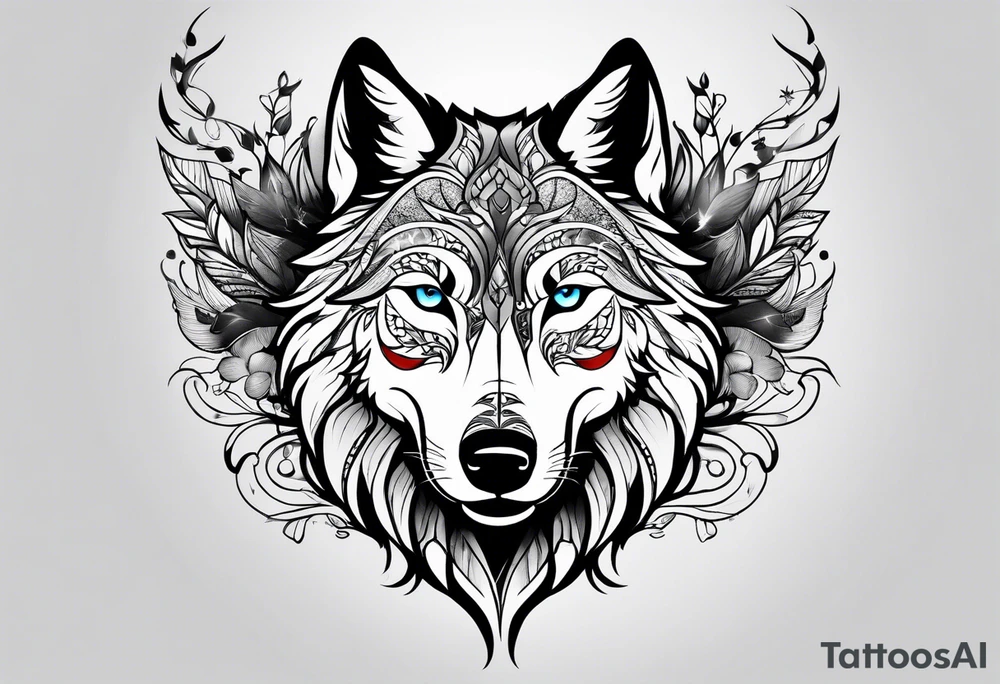 Magic wolf tattoo. tattoo idea