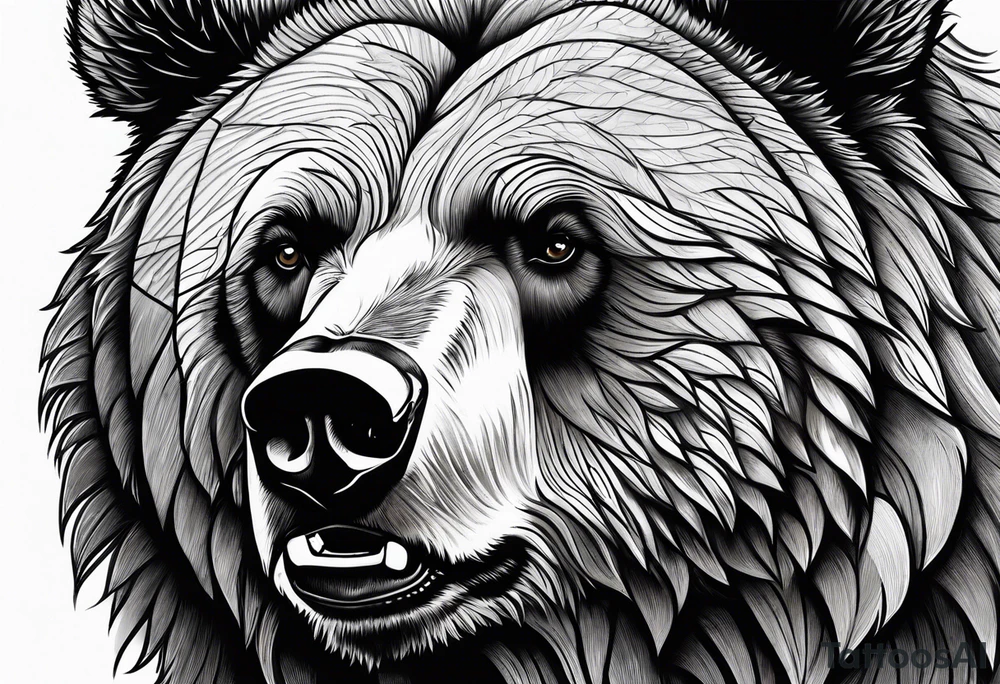 Mighty Grizzly Bear tattoo idea