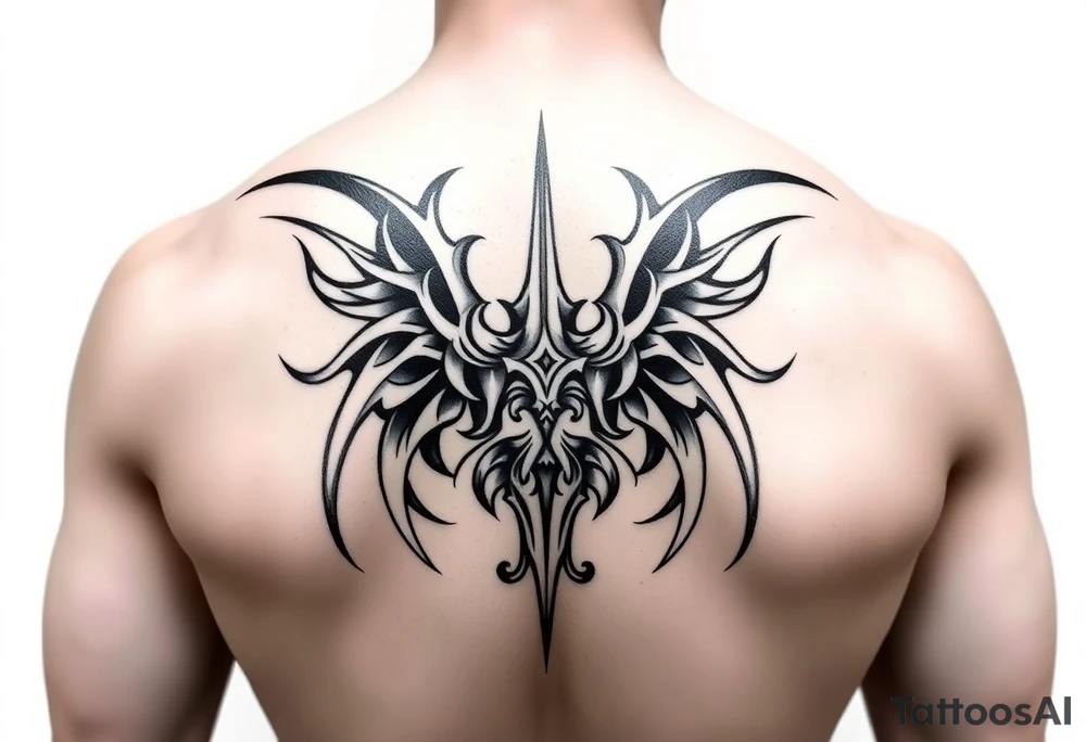 carribean tribal back tattoo tattoo idea