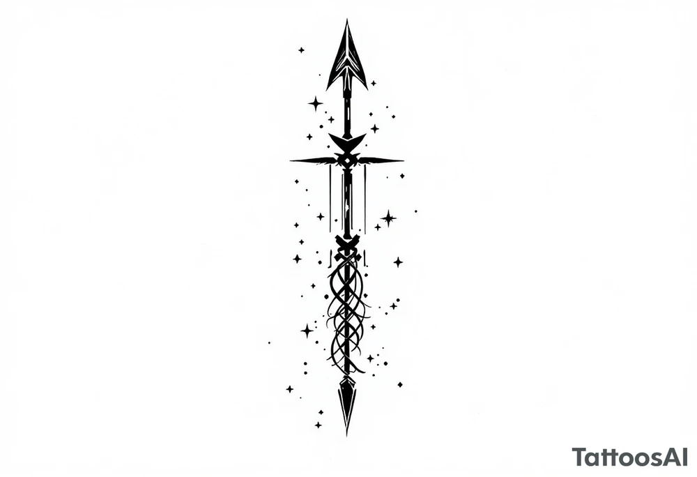 one  arrow  that look down tattoo idea