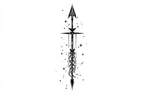 one  arrow  that look down tattoo idea