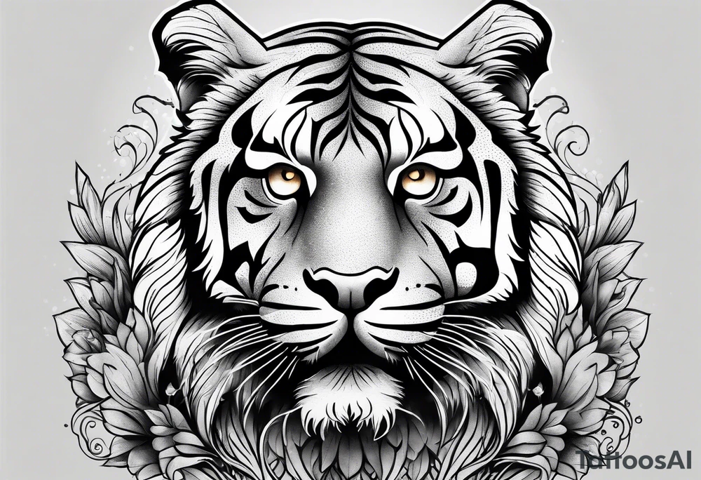 tiger standing up tattoo idea