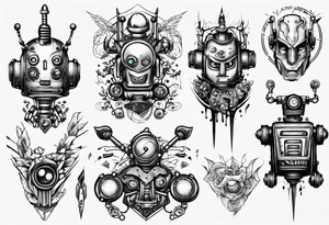 robot design tattoo idea