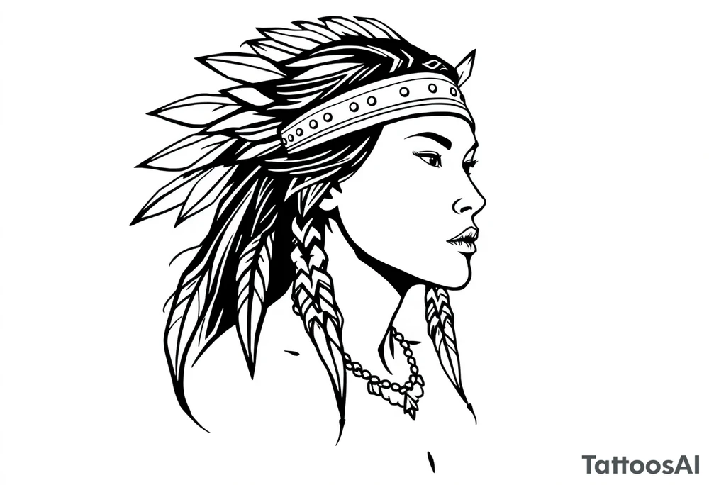 Native American female tattoo idea