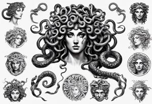 realistic medusa greek mythology tattoo idea