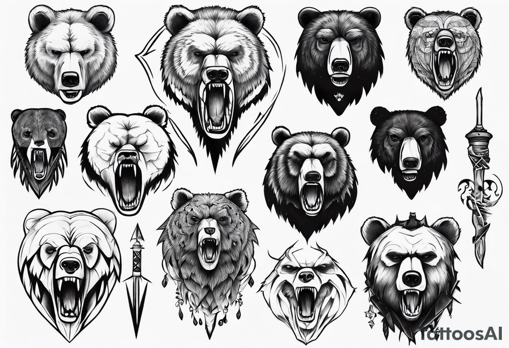 Fierce bear tattoo idea