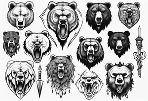 Fierce bear tattoo idea