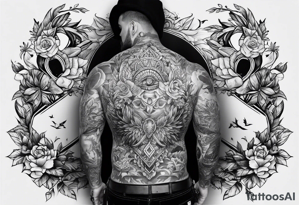 between chest tattoo tattoo idea