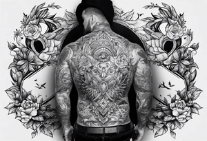 between chest tattoo tattoo idea