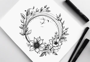 Sleeve tattoo. Vines wrapping around the arm. Flowers and a sun. tattoo idea