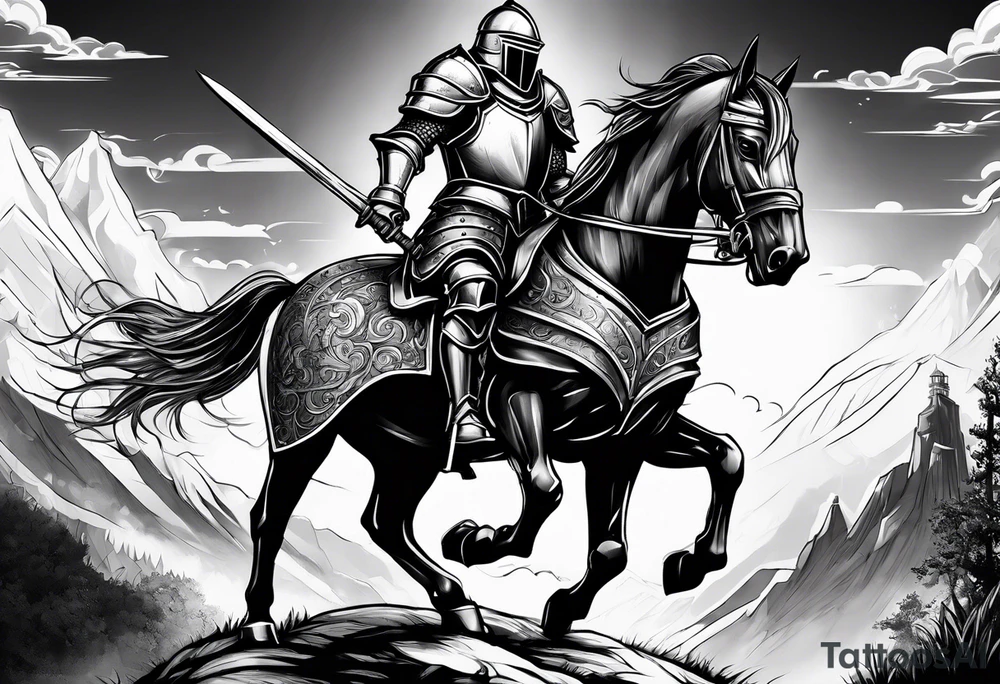 knight with heavy armor tattoo idea