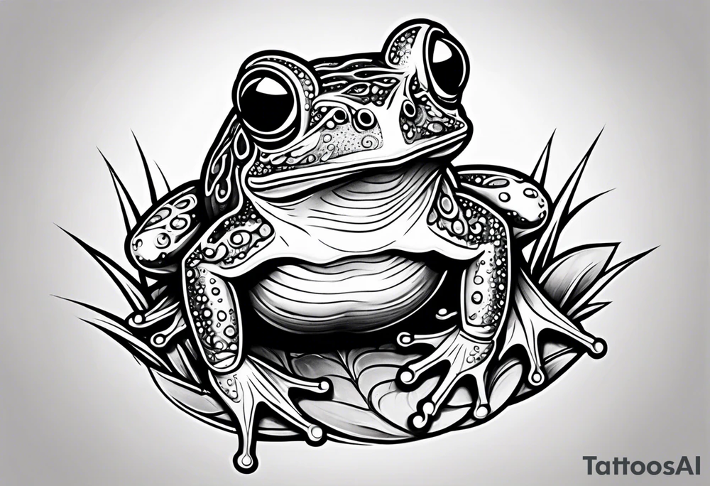 Cute small frog tattoo idea