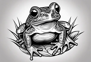 Cute small frog tattoo idea