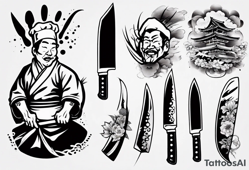 Japanese Chef Knife tattoo idea