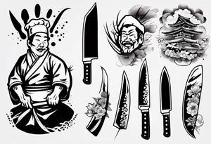 Japanese Chef Knife tattoo idea