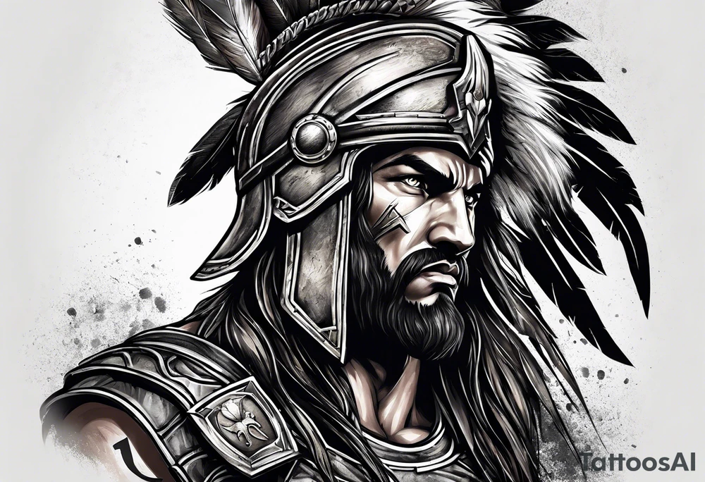Spartan soldier in a lion tattoo idea