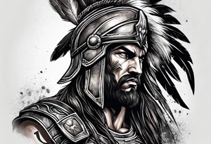 Spartan soldier in a lion tattoo idea