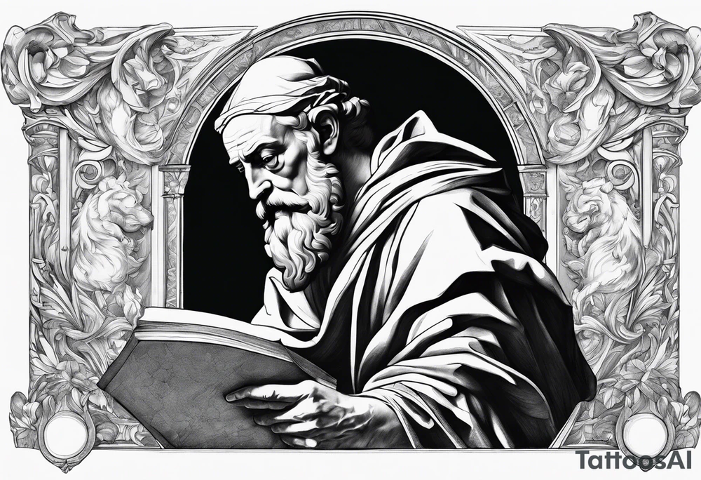 Caravaggio painting of Saint Jerome tattoo idea