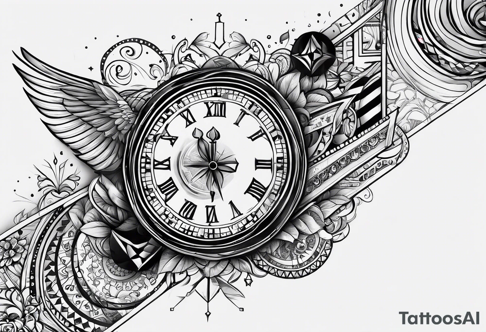 “Lifes is a gamble” Quote arm sleeve tattoo idea