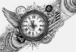 “Lifes is a gamble” Quote arm sleeve tattoo idea