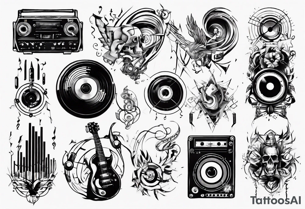 techno music sound tattoo idea