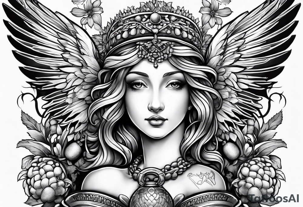 Acorn being carried by angel tattoo idea