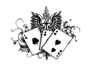 Poland symbol and poker cards Add casino money to it. tattoo idea