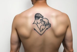 lovers embracing, showing intimacy and a love deeper than words tattoo idea