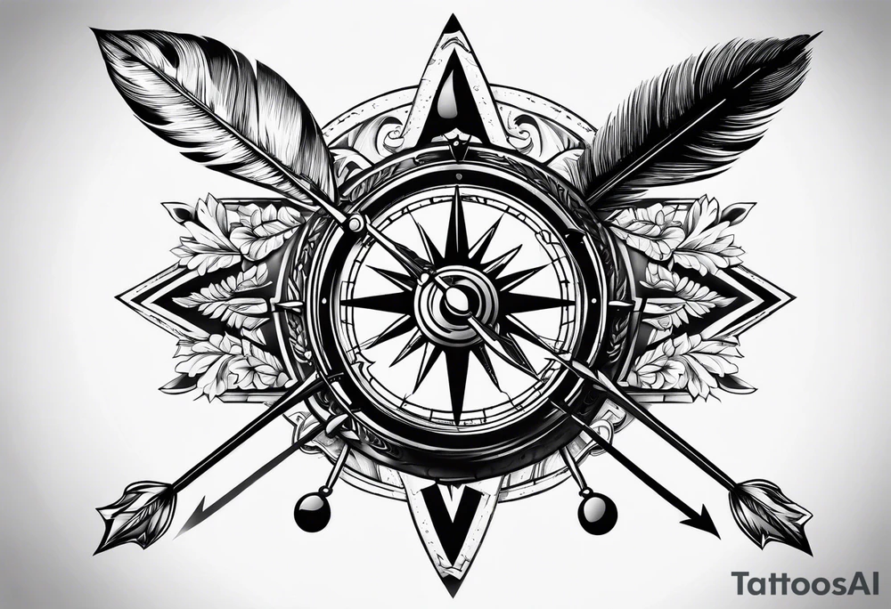arrow with compass tattoo idea