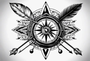 arrow with compass tattoo idea