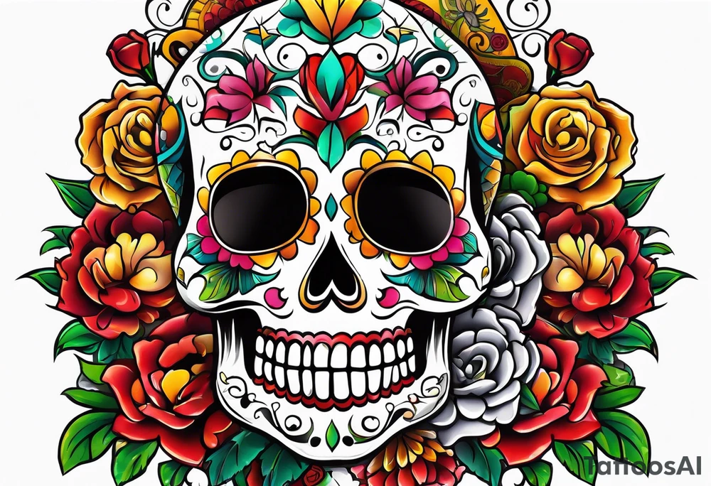 Mexico day of dead tattoo idea