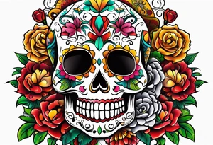 Mexico day of dead tattoo idea