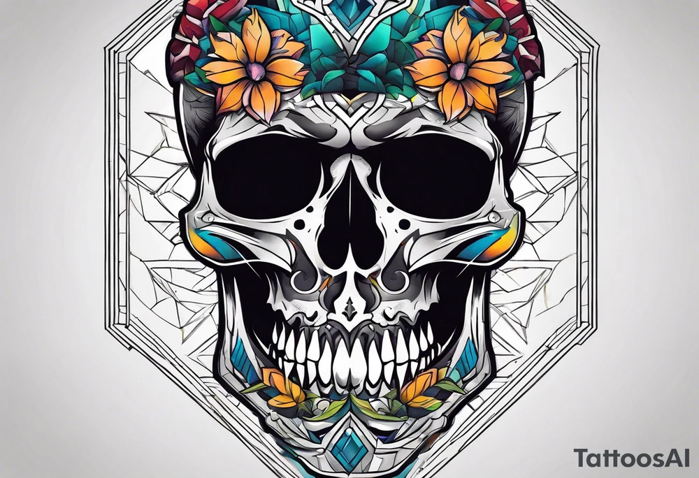 skull mouth open tattoo idea