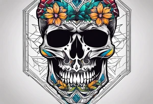 skull mouth open tattoo idea