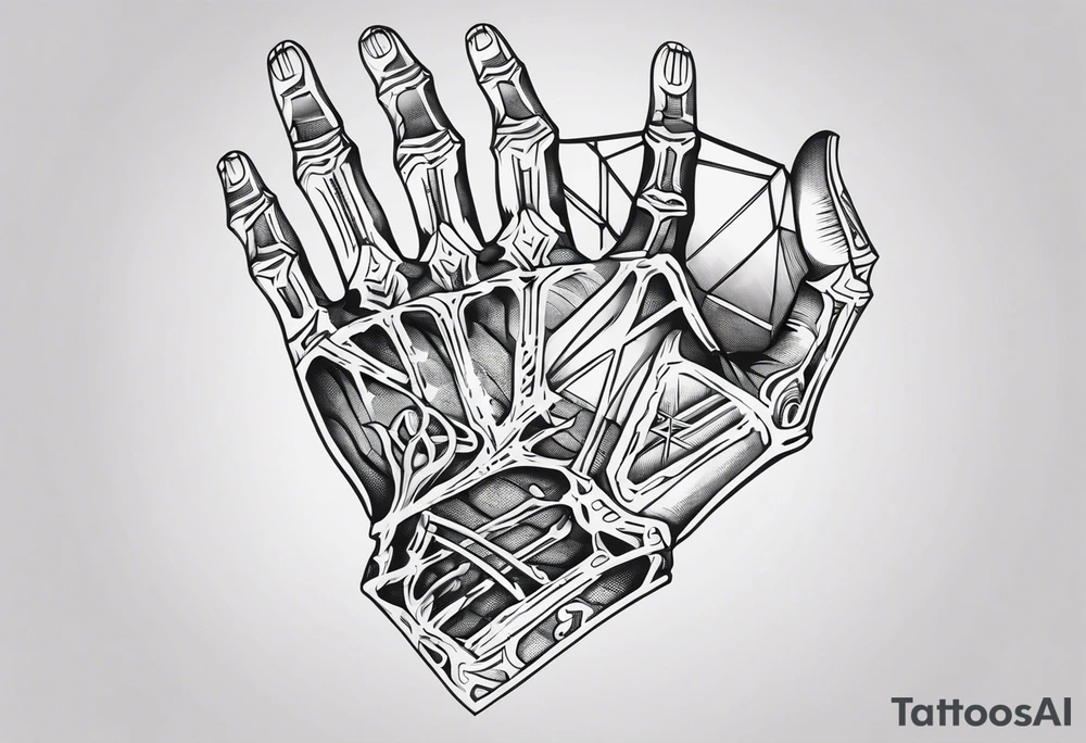 Skeleton of a hand tattoo idea