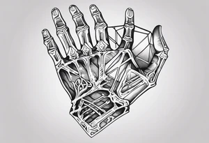 Skeleton of a hand tattoo idea