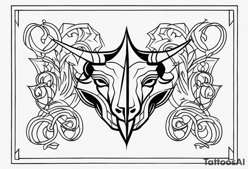Gemini and taurus symbols intertwined tattoo idea