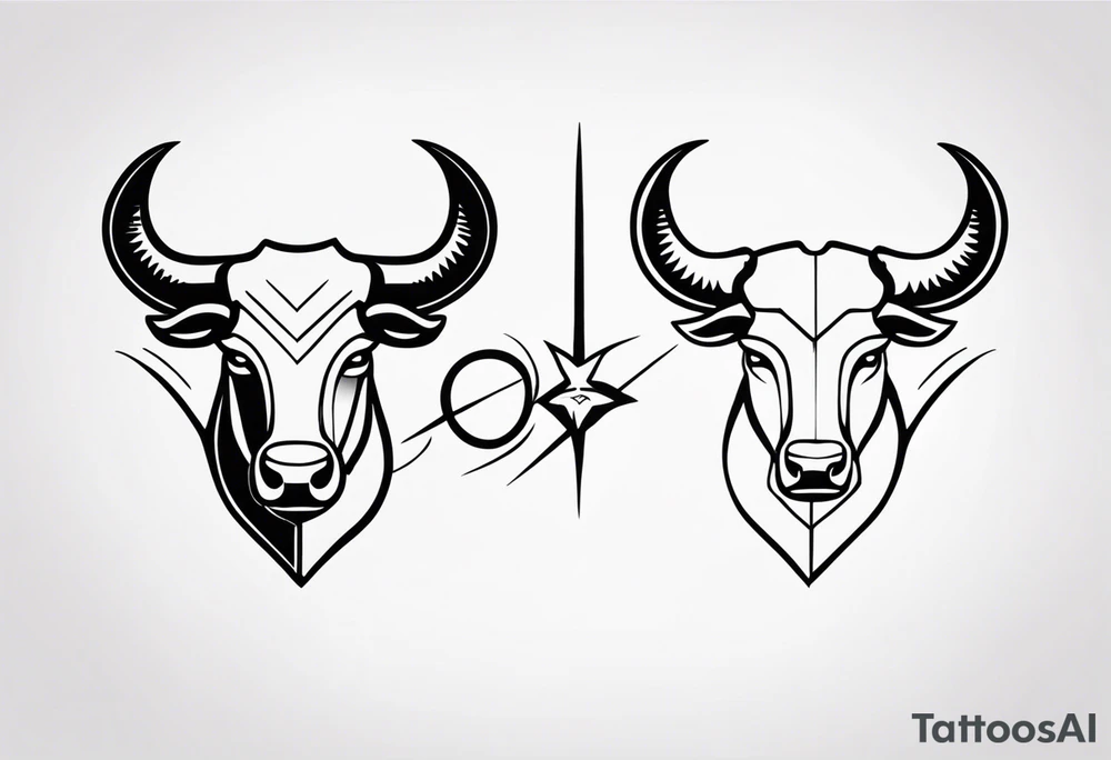 Gemini taurus symbols 
combined tattoo idea