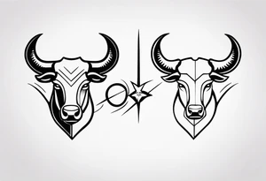 Gemini taurus symbols 
combined tattoo idea