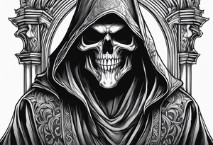Scary reaper smiling tattoo idea