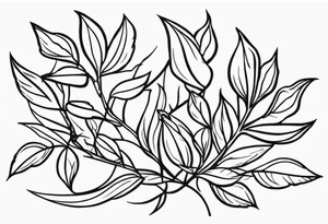 Long straight black and white vines with thorns tattoo idea