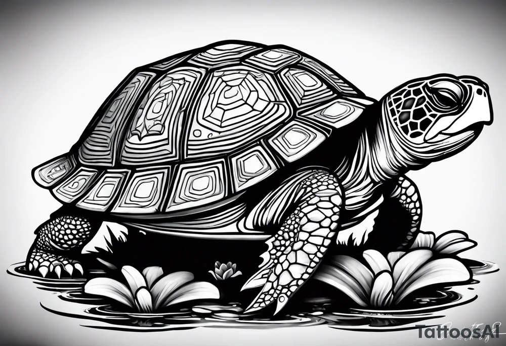 turtle on Lilly pads tattoo idea