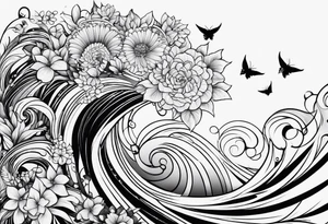 long flowing
fan tail tattoo idea