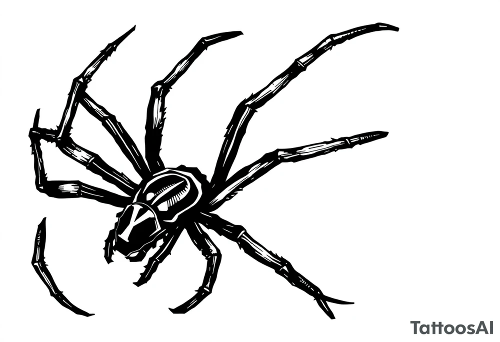 Black widow Spider crawling down sideways with the letter Y on the body of the spider tattoo idea