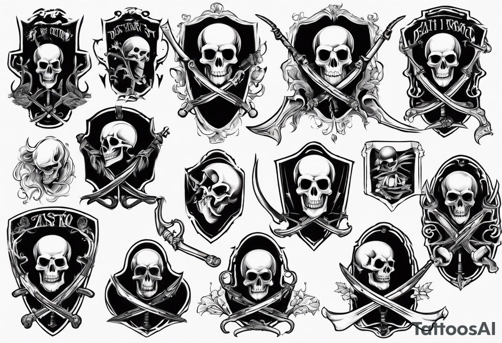 Skeleton with scythe death tattoo idea