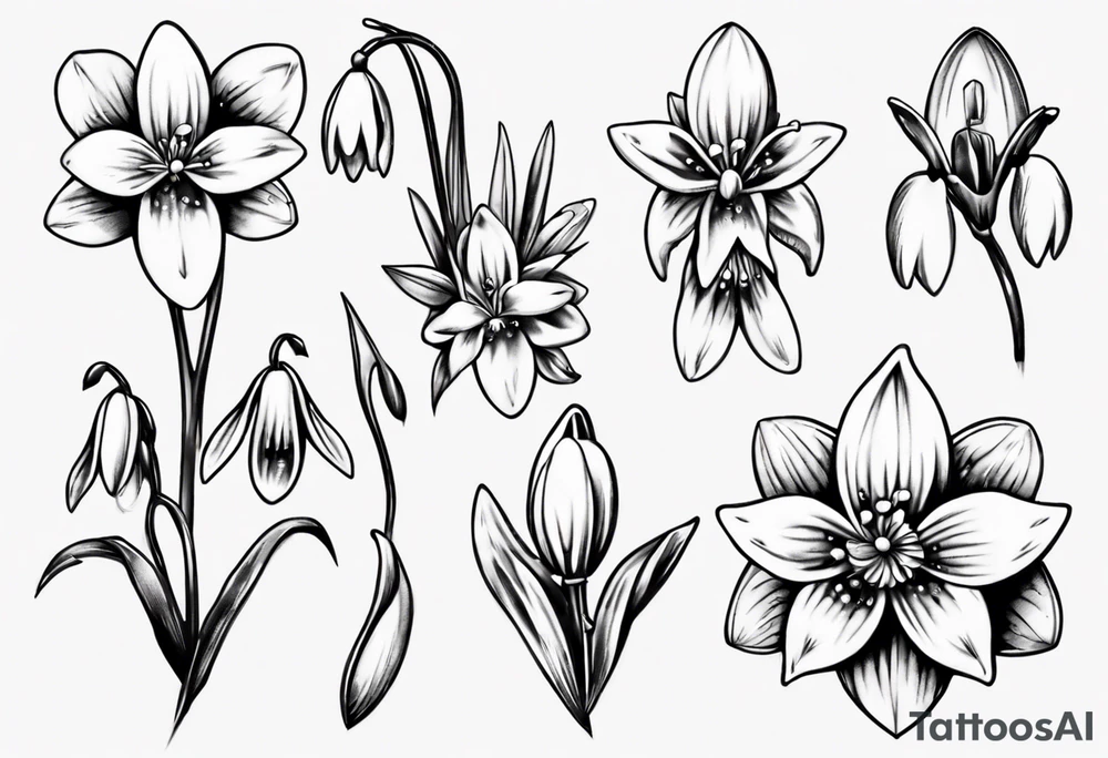 Snowdrop and bow tattoo idea