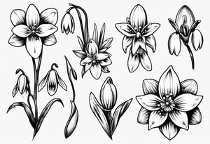 Snowdrop and bow tattoo idea
