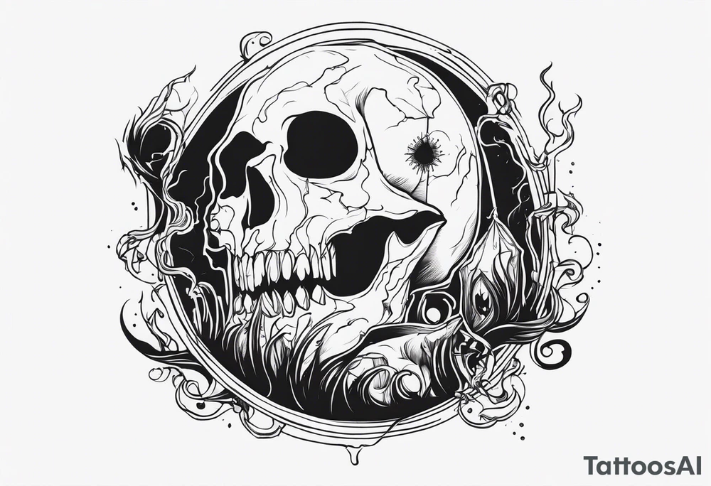 Horror theme sleeve tattoo idea